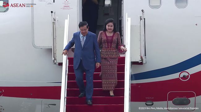 kedatangan perdana menteri kamboja di labuan bajo ntt dalam rangka mengikuti konferensi tingkat tinggi ktt asean
