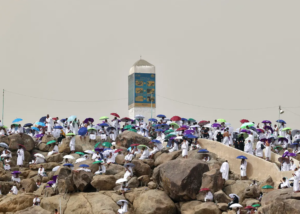 Ilustrasi Jamaah Haji Sedang Melaksanakan Wukuf di Arafah