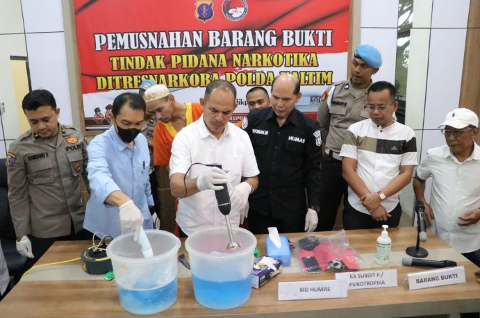 Proses pemusnahan barang bukti narkotika jenis sabu