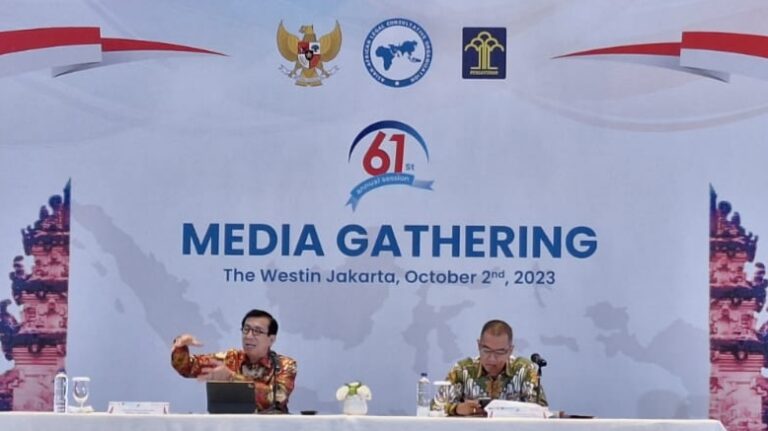 Menteri Hukum dan Hak Asasi Manusia Republik Indonesia, Yasonna H. Laoly saat acara Breakfast Meeting di Jakarta, Jakarta (2/10/2023).