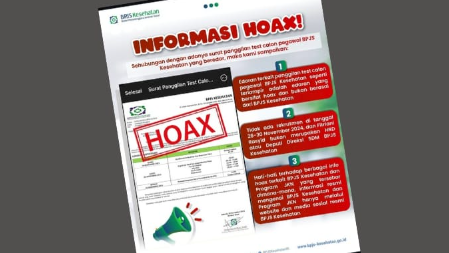 Informasi hoax pemanggilan test calon pegawai BPJS Kesehatan