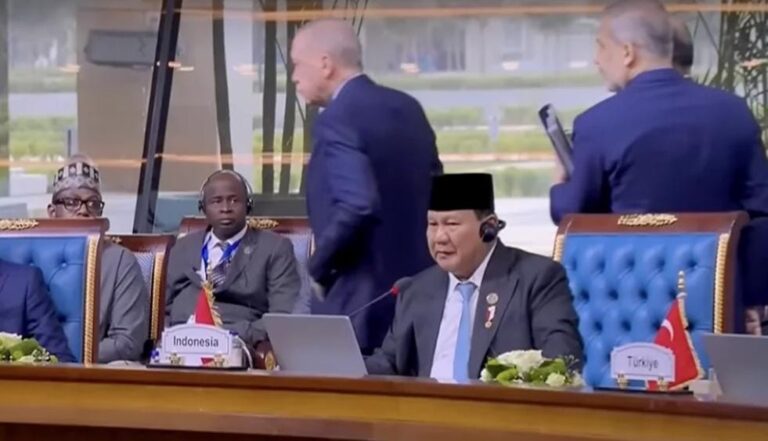 Presiden Prabowo Subianto berpidato saat Konferensi Tingkat Tinggi (KTT) Ke-11 Developing Eight (D-8) di Kairo