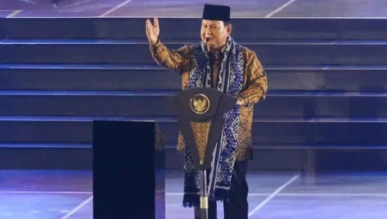 Presiden Prabowo Subianto saat Perayaan Natal Nasional 2024 di Indonesia Arena Jakarta