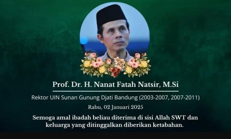 Kabar duka meninggalnya Prof Nanat (@UINBandung)