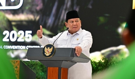 Presiden RI Prabowo Subianto saat menghadiri perayaan Hari Lahir (Harlah) ke-27 PKB
